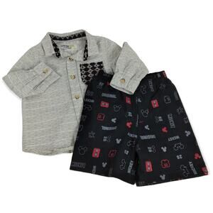 Genuine Kids and Mickey bundle of shirt and shorts 18 Months